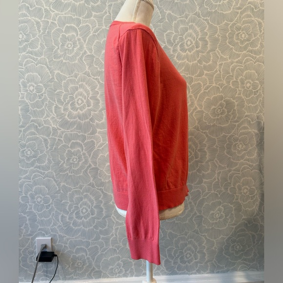 JCrew Factory Bright Pink Crew Neck Button Down Classic Cardigan - Sz XL - Picture 4 of 11